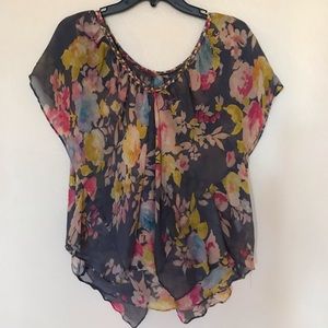 Beautiful sheer floral blouse from Anthropologie